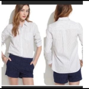 Madewell mini anchor print button front shirt size small